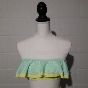 VS Pink Womens Size Small Flounce Bandeau Bathing Suit Top Straps Convertible